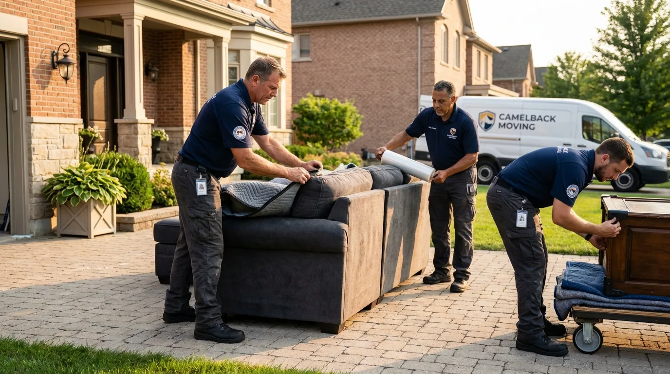 Large estate moving crew wrapping furniture in Lucedale, MS